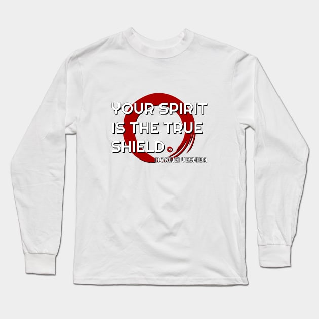 Aikido Spirit Shield Long Sleeve T-Shirt by BaliBudo